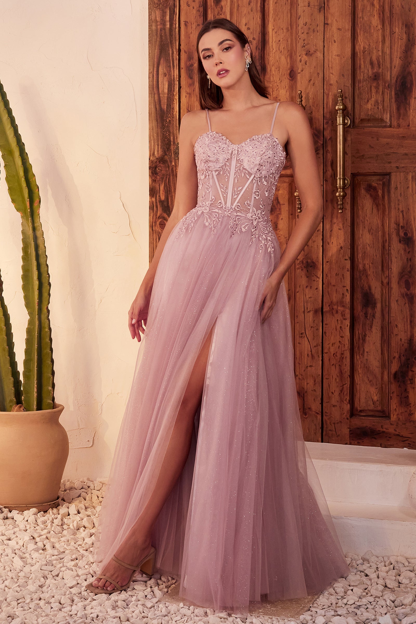 Enchante Your Nights with Cinderella Divine's Lace and Tulle Ballgown