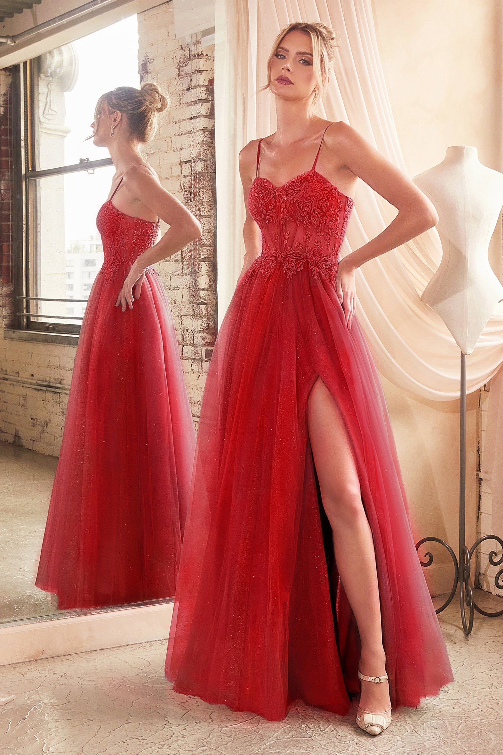 Enchante Your Nights with Cinderella Divine's Lace and Tulle Ballgown