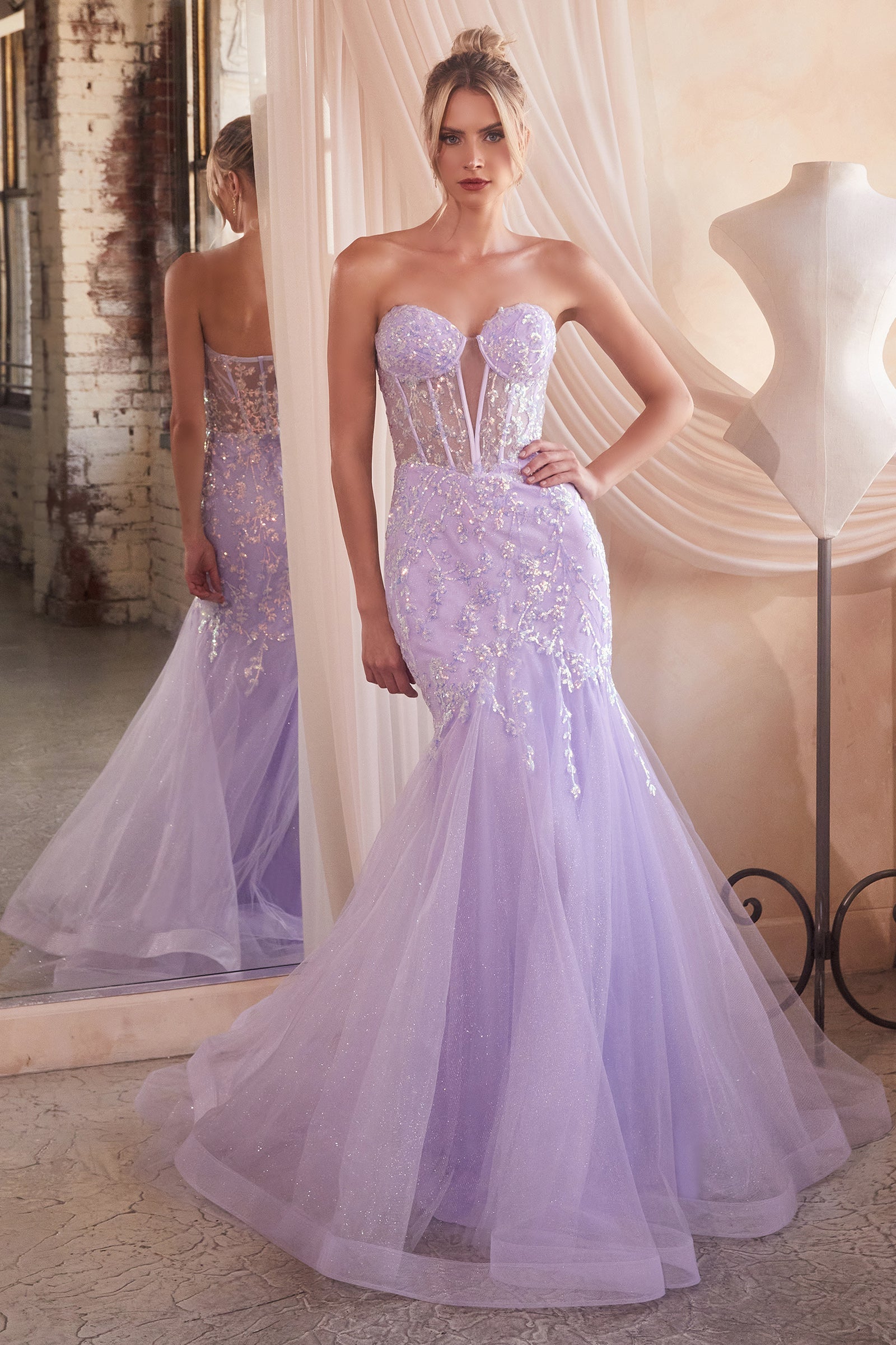 Embrace Enchantment: Cinderella Divine Strapless Mermaid Gown for Prom and Formal Occasions