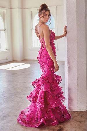 **Cinderella Divine's Enchanting Floral Mermaid Gown: A Statement of Elegance**