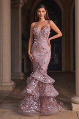 Enchanting Floral Mermaid Gown: Cinderella Divine's Dreamy Creation