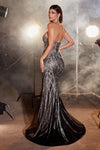 Enchanting Mermaid: Cinderella Divine's Strapless Pointed Neck Embellished Gown