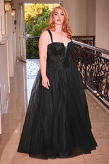 Cinderella Divine's Enchanting A-Line Prom Dress: Shimmering Sequins and Whimsical Tulle