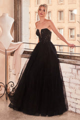 **Cinderella Divine's Enchanting Strapless A-Line Prom Dress for Unforgettable Occasions**
