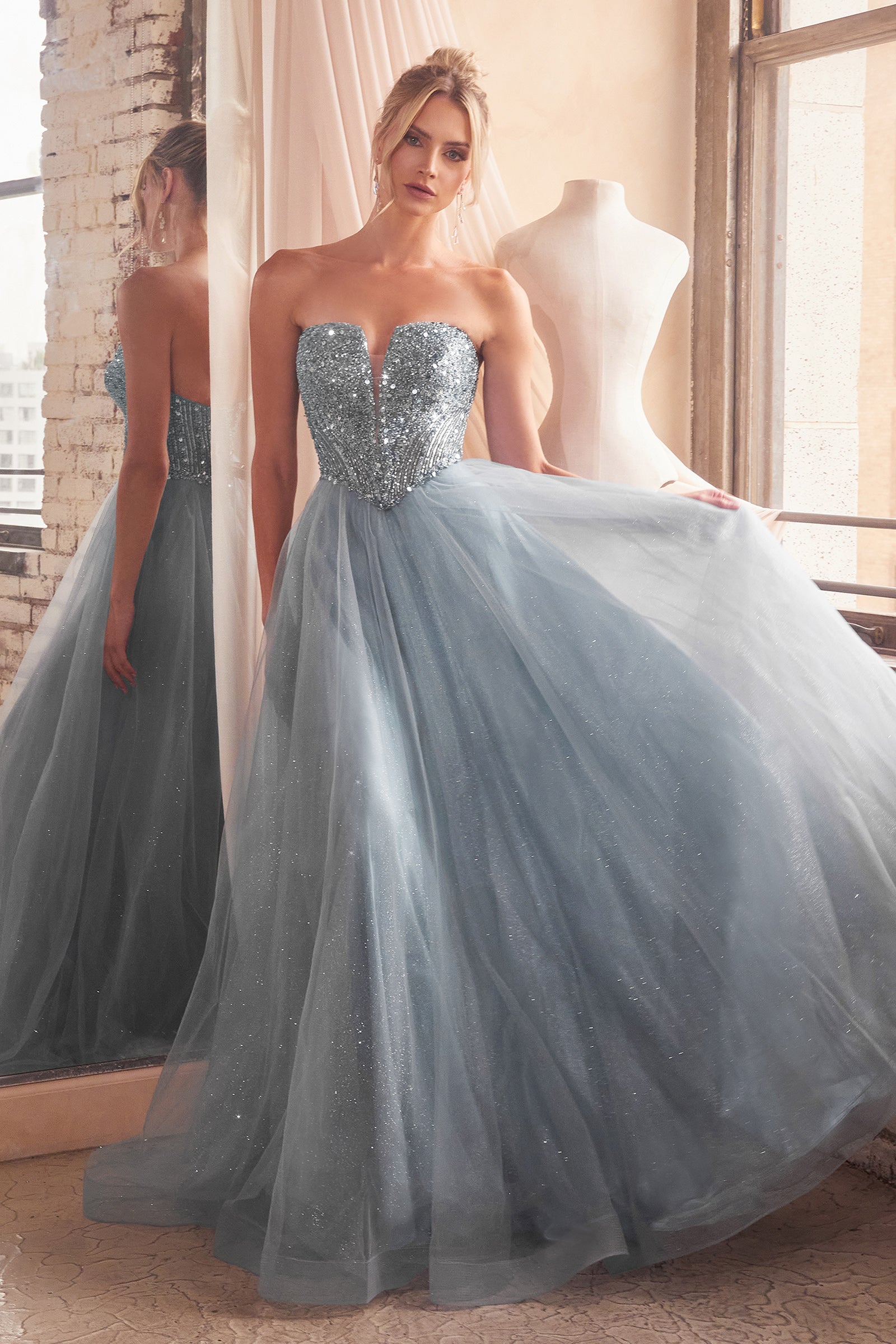 **Cinderella Divine's Enchanting Strapless A-Line Prom Dress for Unforgettable Occasions**