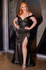 Cinderella Divine: Shimmering Off-Shoulder Sequin Dress for Unforgettable Occasions