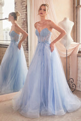 **Cinderella Divine's Enchanting Strapless Tulle Gown for Unforgettable Occasions**