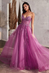 **Cinderella Divine's Enchanting Strapless Tulle Gown for Unforgettable Occasions**
