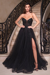 **Cinderella Divine's Enchanting Strapless Tulle Gown for Unforgettable Occasions**