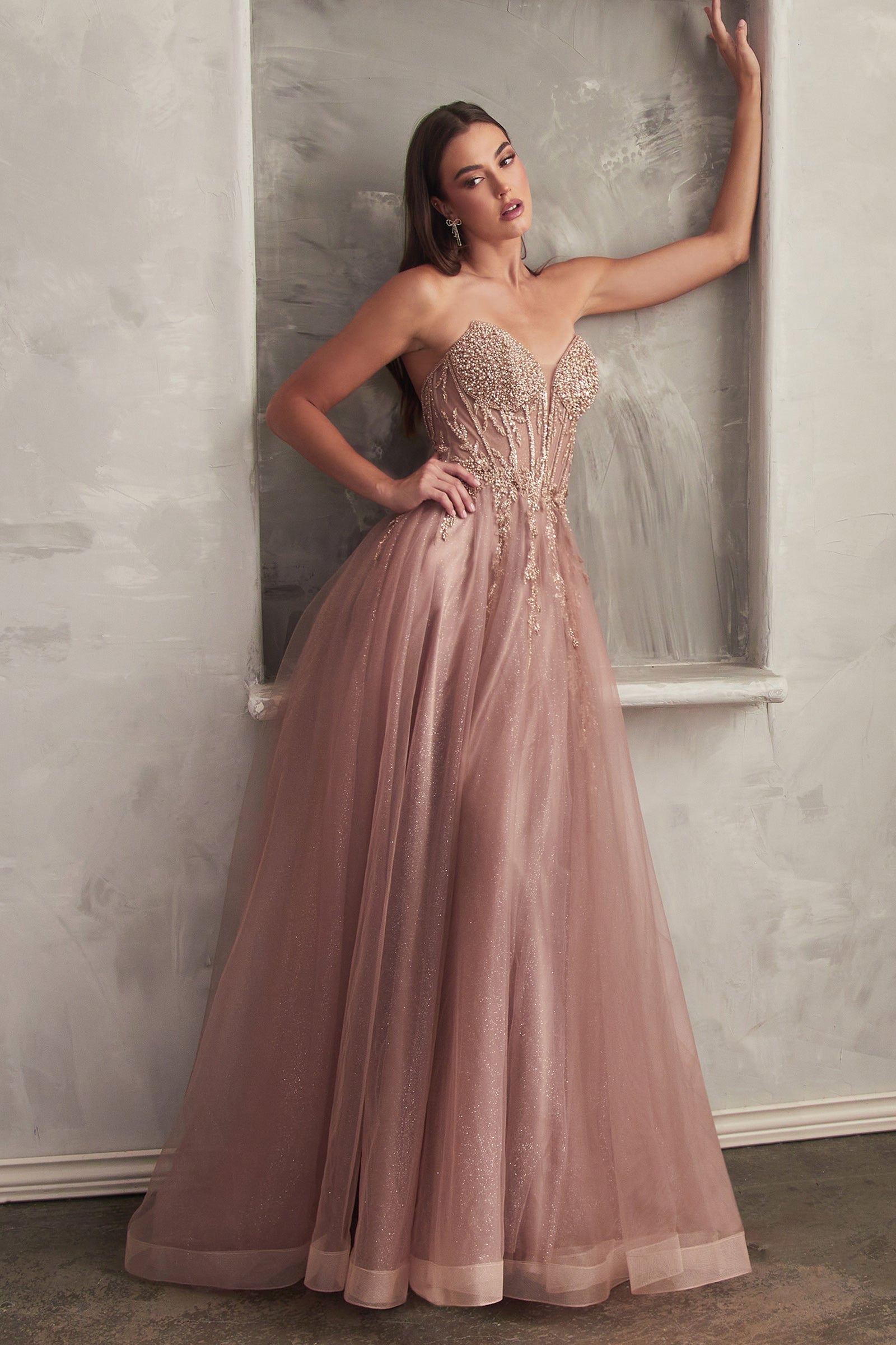 **Cinderella Divine's Enchanting Beaded Tulle Gown for Unforgettable Glamour**