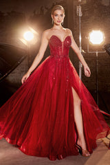 **Cinderella Divine's Enchanting Strapless Tulle Gown for Unforgettable Occasions**