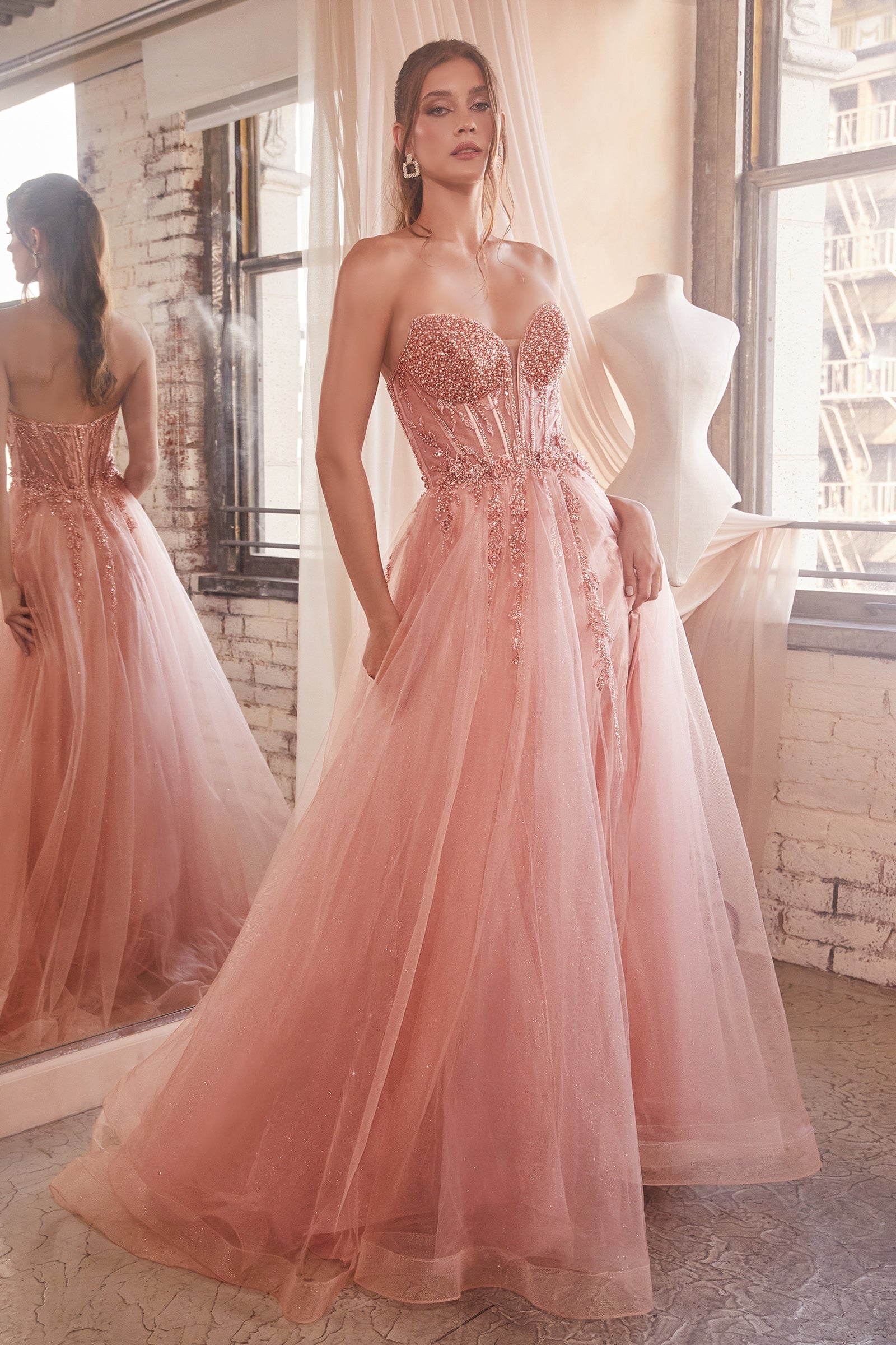 **Cinderella Divine's Enchanting Strapless Tulle Gown for Unforgettable Occasions**