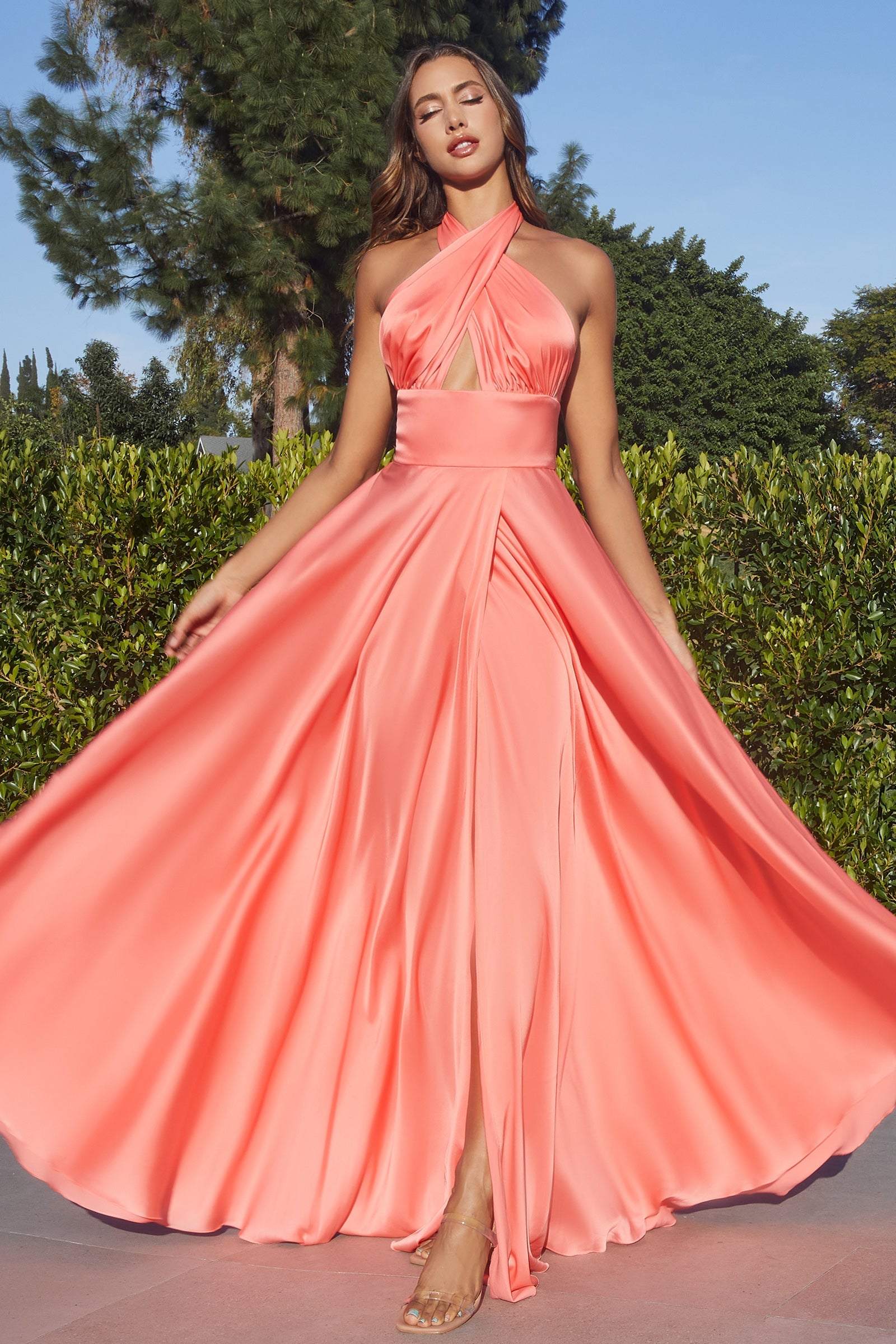 **Cinderella Divine: The Infinity Satin A-Line Dress for Enduring Elegance**