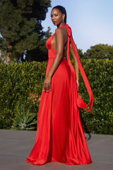 Embrace Timeless Elegance with the Infinity Satin A-Line Dress by Cinderella Divine