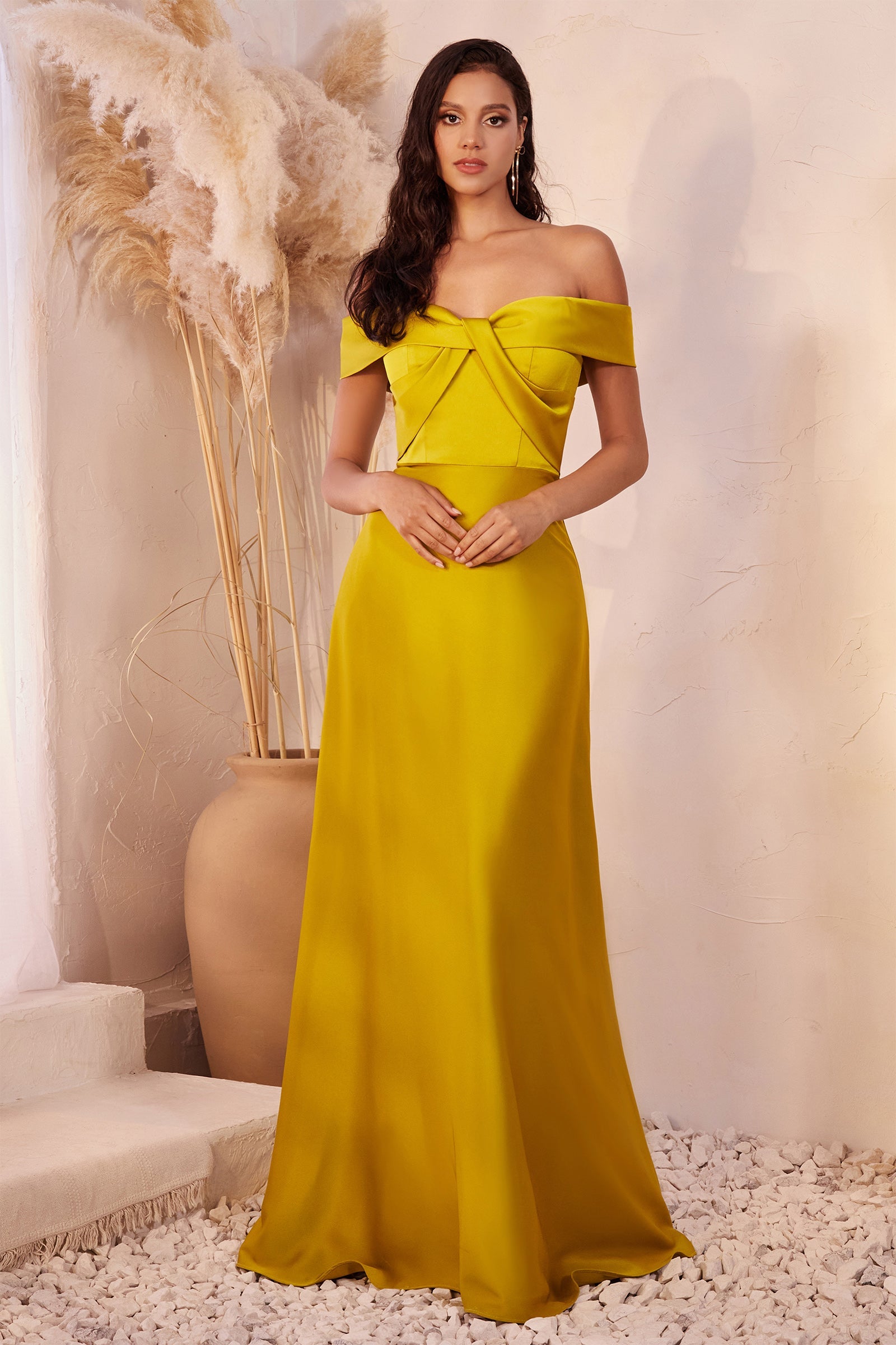 Captivating Cinderella Divine: Off-Shoulder Satin Dress for Unforgettable Occasions