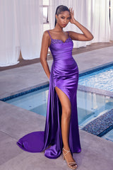 Cinderella Divine: Embrace Enchanting Elegance with This Fitted Satin Gown