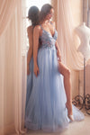 **Cinderella Divine's Shimmering A-Line Tulle Gown: A Fairytale Dream Come True**