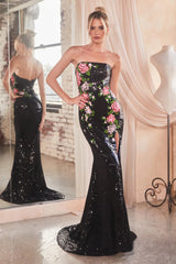 **Cinderella Divine's Enchanting Floral Sequin Dress for Unforgettable Occasions**