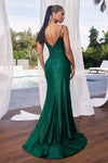 Cinderella Divine: Shimmering Satin Corset Gown for an Enchanting Night Out