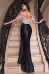 **Cinderella Divine: Off-the-Shoulder Embellished Gown for Enchanting Evenings**