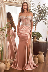 **Cinderella Divine: Off-the-Shoulder Embellished Gown for Enchanting Evenings**