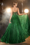 **Cinderella Divine: Shimmering Glitter Ball Gown for a Grand Entrance**