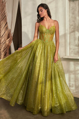 **Cinderella Divine: Shimmering Glitter Ball Gown for a Grand Entrance**