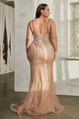 Fitted Rhinestone Sleeveless Tulle Gown: Shimmer and Shine for Unforgettable Moments
