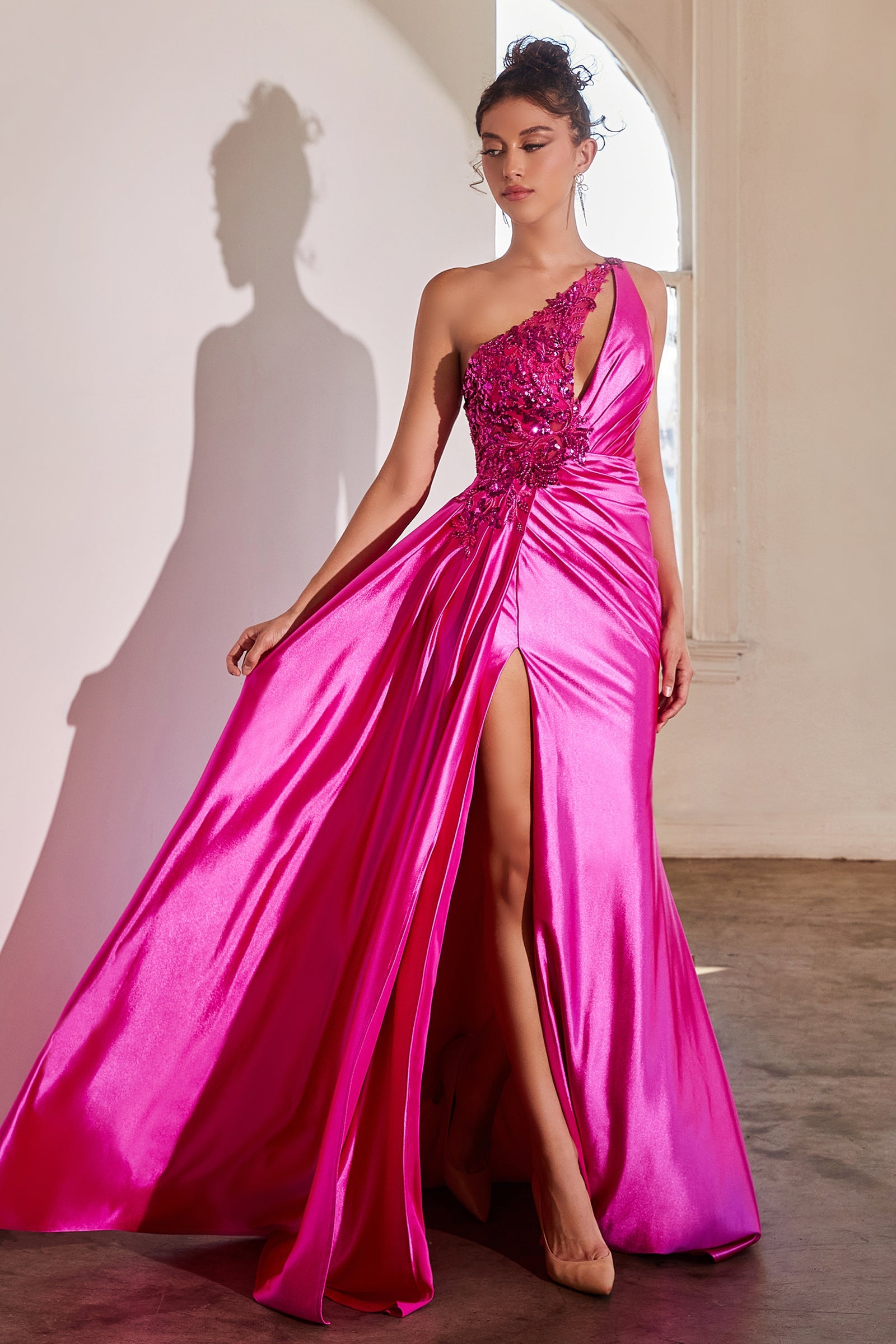 Cinderella Divine: Captivating Fitted Satin Gown for Unforgettable Occasions