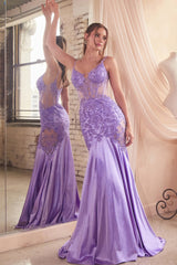 **Cinderella Divine's Enchanting Glitter & Lace Mermaid Gown for Unforgettable Occasions**