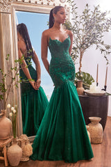 **Cinderella Divine's Enchanting Strapless Mermaid Lace Gown: Embrace Glamour and Allure**