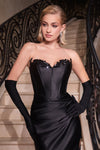Cinderella Divine: Enchanting Strapless Satin Gown for Unforgettable Nights