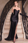 Cinderella Divine: Enchanting Strapless Satin Gown for Unforgettable Nights
