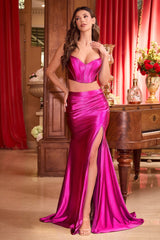 **Cinderella Divine's Enchanting Two-Piece Satin Gown: A Night of Unforgettable Elegance**
