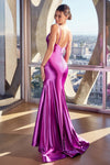 Cinderella Divine's Enchanting Stretch Satin Gown for Unforgettable Occasions