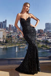 **CINDERELLADIVINE: Shimmering Sequin Mermaid Gown for Enchanting Occasions**