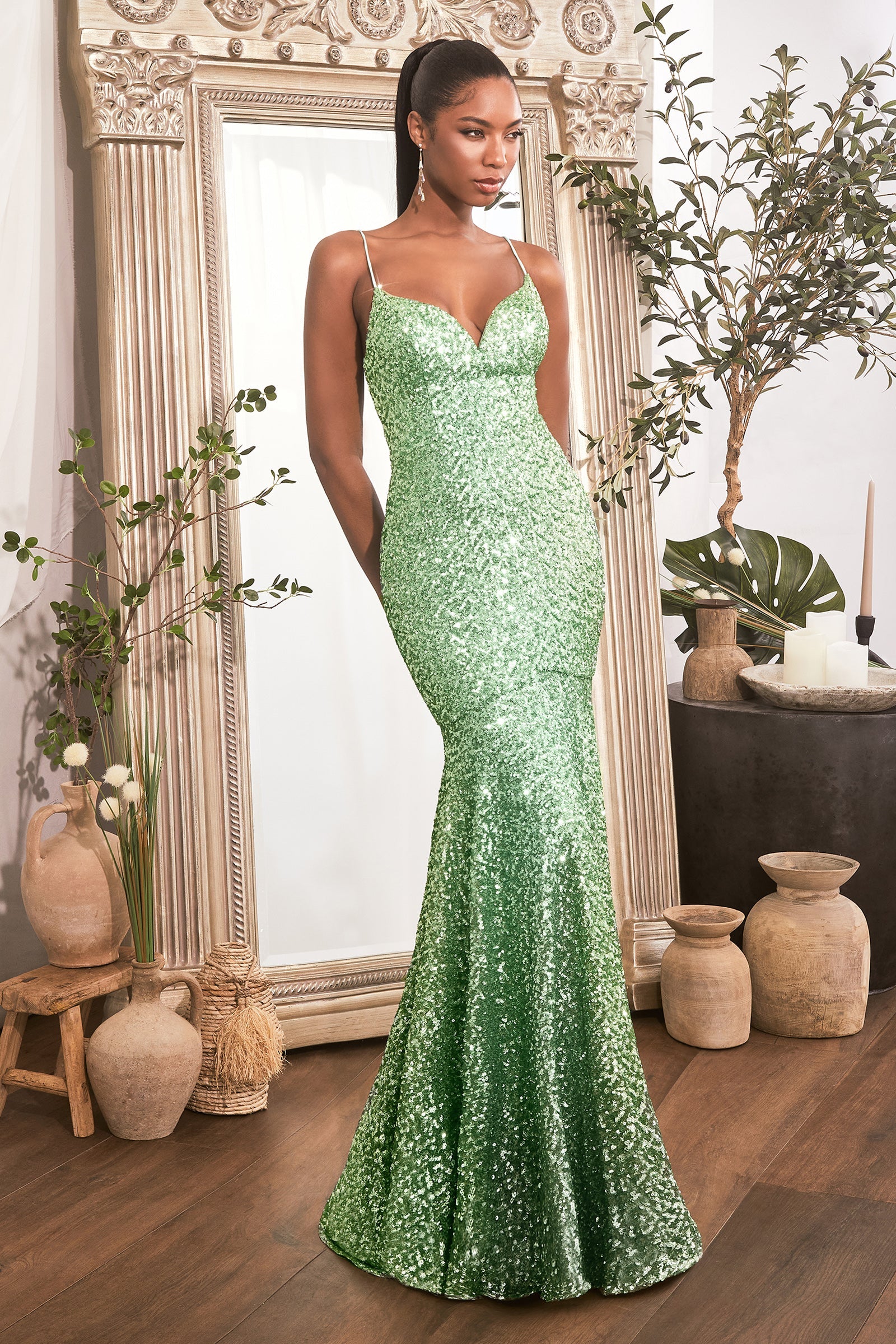 Cinderella Divine's Iridescent Sequin Mermaid Gown: Shimmer and Sparkle for Unforgettable Occasions