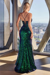 **Cinderella Divine Iridescent Sequin Corset Gown: Enchanting Elegance for Special Occasions**