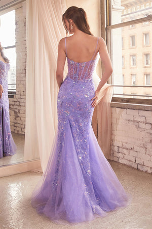 **Cinderella Divine: Shimmering Iridescent Floral Gown for Enchanting Occasions**