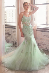 **Cinderella Divine's Enchanting Floral Mermaid Gown: A Vision of Grace and Elegance**