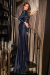 Cinderella Divine: One-Shoulder Gown with Dramatic Sleeve, Perfect for Formal Occasions