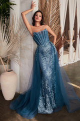 Captivating Glamour: Cinderella Divine's Fitted Glitter Gown for Unforgettable Occasions