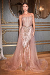 Captivating Glamour: Cinderella Divine's Fitted Glitter Gown for Unforgettable Occasions