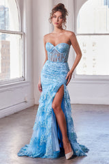 Shimmering Floral Mermaid Gown: Cinderella Divine's Captivating Creation