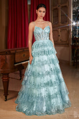 **Cinderella Divine: Tiered Sequin Symphony for Enchanting Evenings**