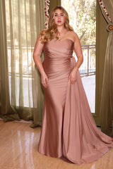 **CINDERELLADIVINE: Embrace Elegance in Our One-Shoulder Satin Gown**
