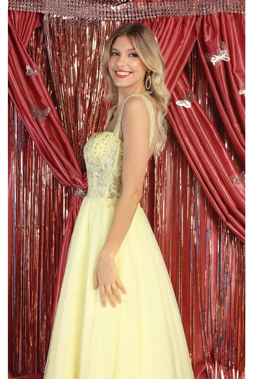 Yellow Plus Size Ball Gown Formal Quinceanera Dress