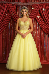 Yellow Plus Size Ball Gown Formal Quinceanera Dress