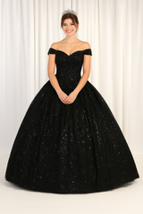 Plus Size Embellished Black Ball Gown by LK153
