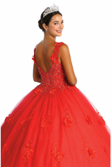 Red Plus Size Ball Gown Quinceanera Dress LK157